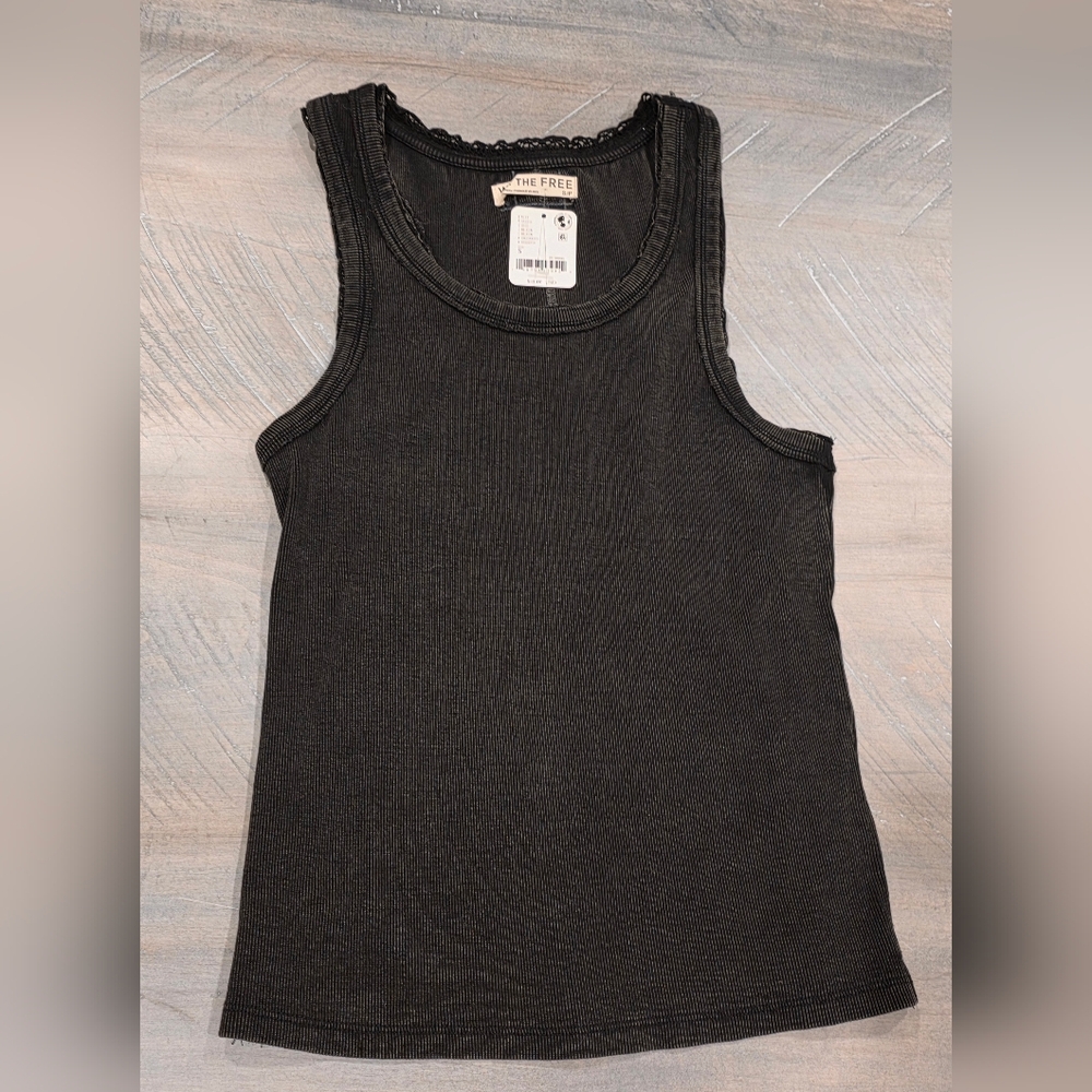 NWT Free People Rowan Tank Top Sz S Black $48